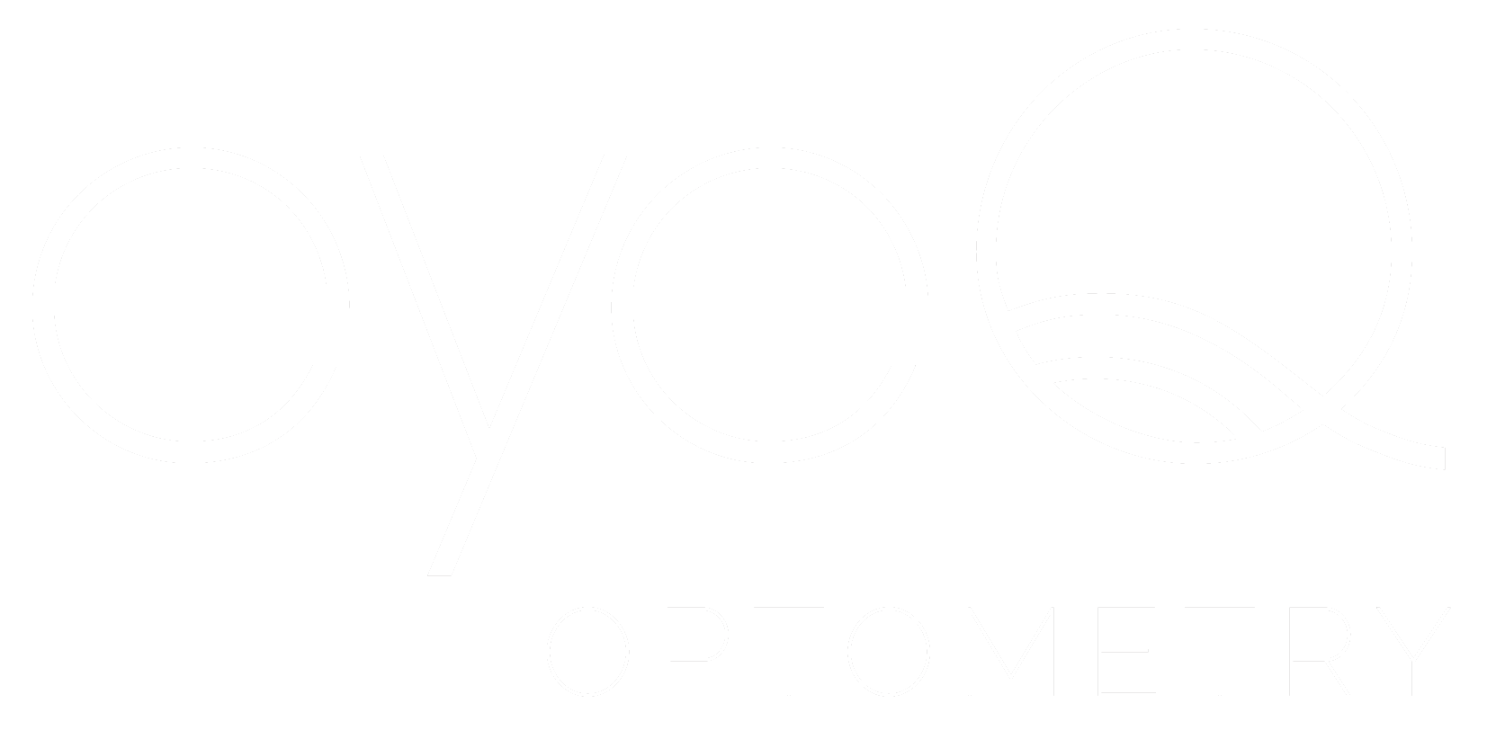 EyeQ Optometry logo in white